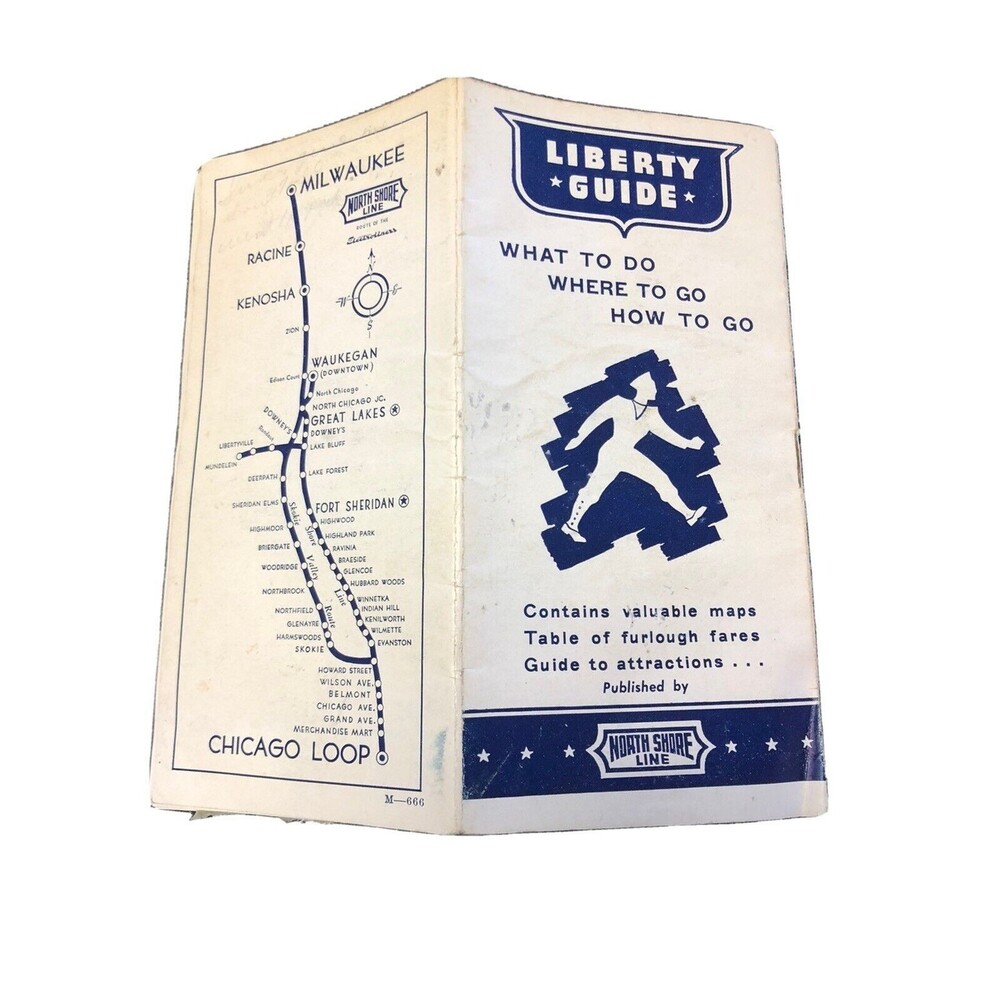 Railway Maps Chicago North Shore & Milwaukee Paper Table Furlough Fares